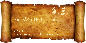 Huszárik Eszter névjegykártya